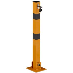 RELAXDAYS 2 x foldable barrier posts, steel, car park barrier, H: 65 cm, lockable, square, yellow/black RELAXDAYS 2 x foldable barrier posts, steel, car park barrier, H: 65 cm, lockable, square, yellow/black