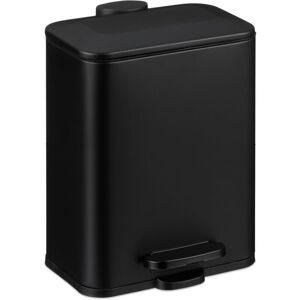 Relaxdays - Cosmetics Waste Bin, 5 Litre, Bathroom Soft-Close Trash Can, Matt Finish, Removable Inner Bin, Pedal, Black Relaxdays - Cosmetics Waste Bin, 5 Litre, Bathroom Soft-Close Trash Can, Matt Finish, Removable Inner Bin, Pedal, Black