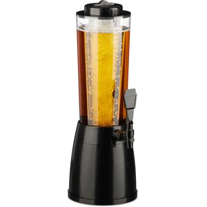 Relaxdays Beer Tower with Tap, 2.5 Litres, Drinks Dispenser with Cooler, for Garden, Party Accessory, Transparent/Black Relaxdays Beer Tower with Tap, 2.5 Litres, Drinks Dispenser with Cooler, for Garden, Party Accessory, Transparent/Black