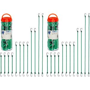 Relaxdays Bungee Cords with Hooks, Set of 24, Bike & Car Cargo Strap, Universal Elastic Band for Luggage, 4 Sizes, Green Relaxdays Bungee Cords with Hooks, Set of 24, Bike & Car Cargo Strap, Universal Elastic Band for Luggage, 4 Sizes, Green