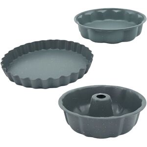 Relaxdays cake tins, set of 3, Ø25.5/27.5/28 cm, non-stick, fluted ring tin, tart & round tins, carbon steel, grey Relaxdays cake tins, set of 3, Ø25.5/27.5/28 cm, non-stick, fluted ring tin, tart & round tins, carbon steel, grey
