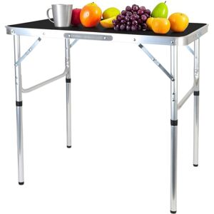 Relaxdays Camping Table, Folding, Height-Adjustable, HWD 70x75x55 cm, Aluminium & MDF, Weatherproof, Outdoor, Black Relaxdays Camping Table, Folding, Height-Adjustable, HWD 70x75x55 cm, Aluminium & MDF, Weatherproof, Outdoor, Black