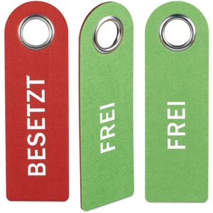 Relaxdays Door Sign "Occupied/Free", Set of 3, Hanging WC Felt Hanger, Double-Sided, Bathroom & Office, Red/Green Relaxdays Door Sign "Occupied/Free", Set of 3, Hanging WC Felt Hanger, Double-Sided, Bathroom & Office, Red/Green