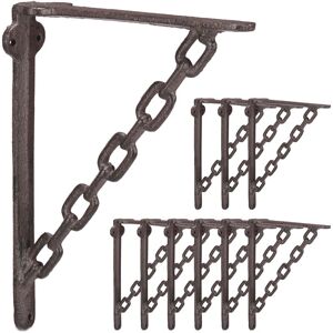 Set of 10 Relaxdays Cast Iron Shelf Brackets, Antique Look, Extraordinary Chain Design, Support for Shelves, Rusty Brown Set of 10 Relaxdays Cast Iron Shelf Brackets, Antique Look, Extraordinary Chain Design, Support for Shelves, Rusty Brown