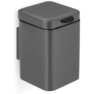 Relaxdays - Wall Mounted Bathroom Bin, 3 l, Drop-down Mechanism, Removable Inner Bucket, Cosmetic Waste Can, Steel, Grey Relaxdays - Wall Mounted Bathroom Bin, 3 l, Drop-down Mechanism, Removable Inner Bucket, Cosmetic Waste Can, Steel, Grey