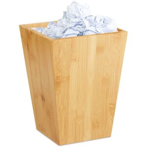 Relaxdays - Set of 3 Wastebaskets, Wastepaper Bin, Children's Room, 6 l, h x w x d: 27 x 20 x 20 cm, Bamboo, Natural Relaxdays - Set of 3 Wastebaskets, Wastepaper Bin, Children's Room, 6 l, h x w x d: 27 x 20 x 20 cm, Bamboo, Natural