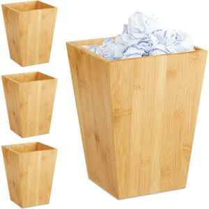 Set of 4 Relaxdays Wastebaskets, Wastepaper Bin, Children's Room, 6 L, H x W x D: 27 x 20 x 20 cm, Bamboo, Natural Set of 4 Relaxdays Wastebaskets, Wastepaper Bin, Children's Room, 6 L, H x W x D: 27 x 20 x 20 cm, Bamboo, Natural