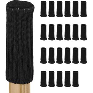 Relaxdays 24x Chair Leg Sock, Anti-Scratch Furniture Covers for Armchairs & Tables, Floor Protection, Elastic, Black Relaxdays 24x Chair Leg Sock, Anti-Scratch Furniture Covers for Armchairs & Tables, Floor Protection, Elastic, Black