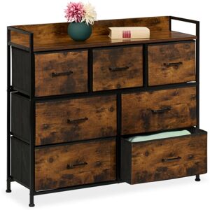 Chest of Drawers, hwd: 85 x 100 x 30.5 cm, 7 Fabric Drawers, Modern Storage for Hallway, Bedroom, Black - Relaxdays Chest of Drawers, hwd: 85 x 100 x 30.5 cm, 7 Fabric Drawers, Modern Storage for Hallway, Bedroom, Black - Relaxdays