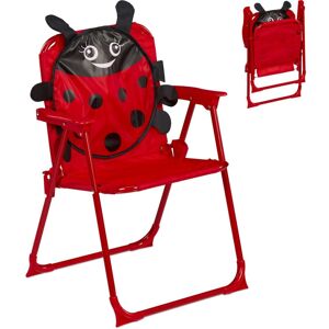 Relaxdays - Children's Folding Chair, Camping Seat with Ladybird, Lightweight, 51.5x36x37.5 cm, Portable, Multicoloured Relaxdays - Children's Folding Chair, Camping Seat with Ladybird, Lightweight, 51.5x36x37.5 cm, Portable, Multicoloured