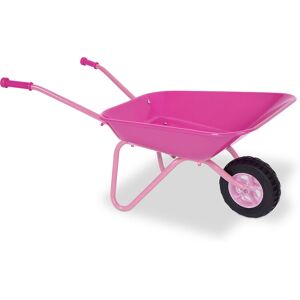 Relaxdays Children's Wheelbarrow, Ergonomic Handles, HWD: 43x74x36 cm, Metal, Plastic, Toy for Garden Play, Pink/Black Relaxdays Children's Wheelbarrow, Ergonomic Handles, HWD: 43x74x36 cm, Metal, Plastic, Toy for Garden Play, Pink/Black
