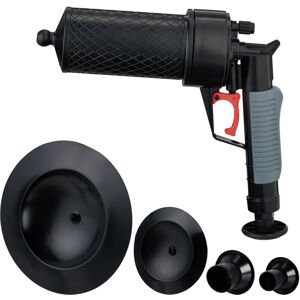 Compressed Air Pipe Cleaner, 4 Attachments for wc, Shower, Washbasin, Chemical-Free Cleaning, Pump Gun, Black - Relaxdays Compressed Air Pipe Cleaner, 4 Attachments for wc, Shower, Washbasin, Chemical-Free Cleaning, Pump Gun, Black - Relaxdays