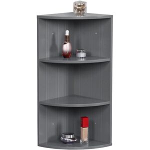 Relaxdays corner shelf, 3 shelves, bathroom shelf, wall or freestanding, space-saving, HWD: 62x35x25 cm, MDF, grey Relaxdays corner shelf, 3 shelves, bathroom shelf, wall or freestanding, space-saving, HWD: 62x35x25 cm, MDF, grey