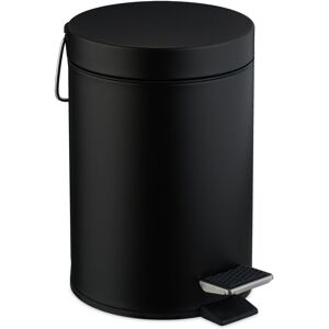 Relaxdays cosmetic bin, 3 litres, removable inner bucket, metal, for bathroom & guest WC, black pedal bin Relaxdays cosmetic bin, 3 litres, removable inner bucket, metal, for bathroom & guest WC, black pedal bin