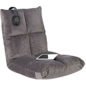 Relaxdays - Floor Chair, Adjustable Backrest, Soft Cushion, 6 Positions, Seat, Upholstered, hwd: 58 x 50 x 55 cm, Grey Relaxdays - Floor Chair, Adjustable Backrest, Soft Cushion, 6 Positions, Seat, Upholstered, hwd: 58 x 50 x 55 cm, Grey