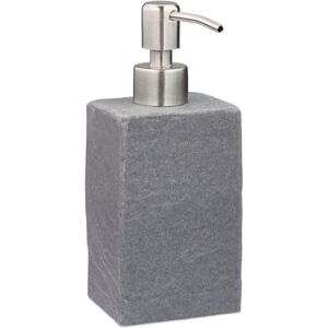 RELAXDAYS 2 x liquid soap dispensers, 200 ml, refillable, bathroom, WC, kitchen, polyresin, stainless steel pump, grey RELAXDAYS 2 x liquid soap dispensers, 200 ml, refillable, bathroom, WC, kitchen, polyresin, stainless steel pump, grey