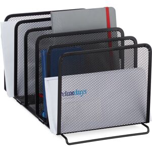 Relaxdays - Document Organiser, Metal Magazine Rack, 5 Filing Compartments, Mesh Look, 18.5x20.5x37.5 cm, Black Relaxdays - Document Organiser, Metal Magazine Rack, 5 Filing Compartments, Mesh Look, 18.5x20.5x37.5 cm, Black