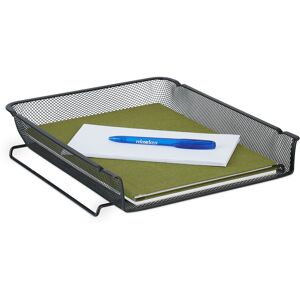 Relaxdays Document Tray, Stackable Letter File, Horizontal A4 Tray, Mesh, H x W x D: 6.5 x 28.5 x 34 cm, Metal, Black Relaxdays Document Tray, Stackable Letter File, Horizontal A4 Tray, Mesh, H x W x D: 6.5 x 28.5 x 34 cm, Metal, Black