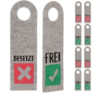 Relaxdays - door sign 'Occupied free', set of 10, wc sign for hanging, double-sided, bathroom & office, felt door hanger, grey Relaxdays - door sign 'Occupied free', set of 10, wc sign for hanging, double-sided, bathroom & office, felt door hanger, grey