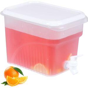 Relaxdays Beverage Dispenser for Fridge, 4.8 Litres, Water Jug with Tap & Lid, Drinks Container, Plastic, Clear/White Relaxdays Beverage Dispenser for Fridge, 4.8 Litres, Water Jug with Tap & Lid, Drinks Container, Plastic, Clear/White