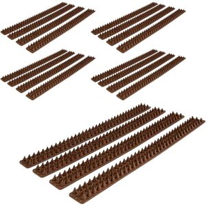 Relaxdays 20 x Bird Spike Panels, each 49 cm, for Fences, Walls & Railings, Anti Pigeon, 3 Rows, Plastic, Dark Brown Relaxdays 20 x Bird Spike Panels, each 49 cm, for Fences, Walls & Railings, Anti Pigeon, 3 Rows, Plastic, Dark Brown