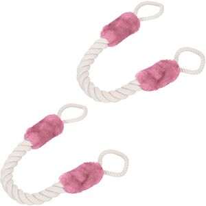 Relaxdays - Rope Door Stoppers, Set of 4, 60 cm Long, Handle Blocker, Protection for Kids & Pets, Maritime, Cream/Pink Relaxdays - Rope Door Stoppers, Set of 4, 60 cm Long, Handle Blocker, Protection for Kids & Pets, Maritime, Cream/Pink