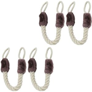 Relaxdays 4x Rope Door Stoppers, Sets of 2, 60 cm Long, Handle Blocker, Protection for Kids & Pets, Beige/Brown Relaxdays 4x Rope Door Stoppers, Sets of 2, 60 cm Long, Handle Blocker, Protection for Kids & Pets, Beige/Brown