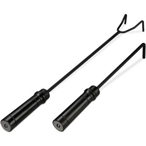 Relaxdays - Fire Poker, 2x Set, Hooks for Fireplace, Stove, Grill and Bowl, Handle, Winter, Steel, Ash Scraper, Black Relaxdays - Fire Poker, 2x Set, Hooks for Fireplace, Stove, Grill and Bowl, Handle, Winter, Steel, Ash Scraper, Black