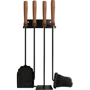 Relaxdays fire tools, 5-piece set, poker, shovel, ash brush, scraper, wall holder, fireplace set, black/brown Relaxdays fire tools, 5-piece set, poker, shovel, ash brush, scraper, wall holder, fireplace set, black/brown