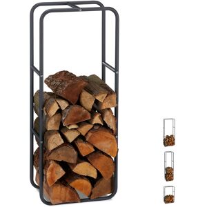 Relaxdays - Firewood Rack, Log Stacking Aid, Steel, For In- and Outdoor Use, Wood Pile Shelf, h x w 100 x 40 cm, Anthracite Relaxdays - Firewood Rack, Log Stacking Aid, Steel, For In- and Outdoor Use, Wood Pile Shelf, h x w 100 x 40 cm, Anthracite