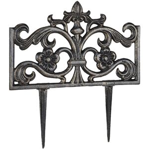 Relaxdays - Flower Bed Fence, Cast Iron, Single Panel, Spikes, Lawn Edging, Nostalgic, HxWxD: 37x36x2cm, Bronze Relaxdays - Flower Bed Fence, Cast Iron, Single Panel, Spikes, Lawn Edging, Nostalgic, HxWxD: 37x36x2cm, Bronze
