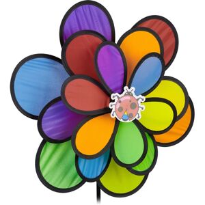Relaxdays - Flower Wind Spinner, Set of 2, Decorative Garden Pin Wheel, Sunflower Windmill for Adults & Children, Colours Relaxdays - Flower Wind Spinner, Set of 2, Decorative Garden Pin Wheel, Sunflower Windmill for Adults & Children, Colours