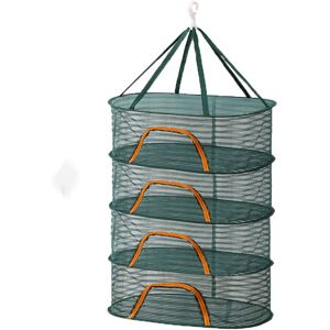 Relaxdays Foldable Drying Net, 4-Tier for Herbs, Fruit, Vegetables, Hanging Rack, Green/Orange Relaxdays Foldable Drying Net, 4-Tier for Herbs, Fruit, Vegetables, Hanging Rack, Green/Orange