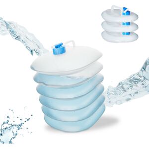 Relaxdays - Foldable Water Container Set of 4, Oval, Handle, with Spigot, 10L, Camping Drinking Water, Food-Safe Relaxdays - Foldable Water Container Set of 4, Oval, Handle, with Spigot, 10L, Camping Drinking Water, Food-Safe