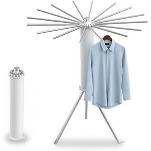 Relaxdays folding clothes horse, 16 drying rods, HxD: 121 x 112 cm, rotary clothes dryer, metal & plastic, white/silver Relaxdays folding clothes horse, 16 drying rods, HxD: 121 x 112 cm, rotary clothes dryer, metal & plastic, white/silver