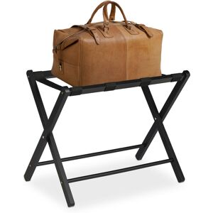 Relaxdays - Wooden Luggage Rack, Foldable Suitcase Storage Stand, for Hotels & Travelling, HxWxD: 54.5 x 66 x 44 cm, Black Relaxdays - Wooden Luggage Rack, Foldable Suitcase Storage Stand, for Hotels & Travelling, HxWxD: 54.5 x 66 x 44 cm, Black
