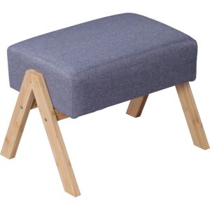 Relaxdays padded footstool, bamboo legs, HxWxD: 40x30x28cm, hallway, living room, side stool, grey/natural Relaxdays padded footstool, bamboo legs, HxWxD: 40x30x28cm, hallway, living room, side stool, grey/natural