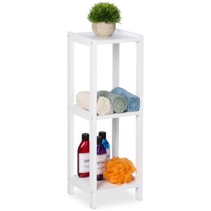 Freestanding Shelf with 3 Tiers, Square Kitchen Storage, 65 x 22 x 22 cm, mdf, Bathroom Shelving Unit, White - Relaxdays Freestanding Shelf with 3 Tiers, Square Kitchen Storage, 65 x 22 x 22 cm, mdf, Bathroom Shelving Unit, White - Relaxdays