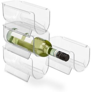 Relaxdays Stackable Bottle Holder for Fridge, Set of 4, HxWxD: 10.5 x 11 x 20.5 cm, Transparent Relaxdays Stackable Bottle Holder for Fridge, Set of 4, HxWxD: 10.5 x 11 x 20.5 cm, Transparent