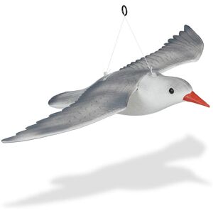 Relaxdays - Bird Deterrent, Scarecrow, Seagull, Fly, Garden, Plastic Decoy, Deter, Balcony, Pigeon Repellent, White/Grey Relaxdays - Bird Deterrent, Scarecrow, Seagull, Fly, Garden, Plastic Decoy, Deter, Balcony, Pigeon Repellent, White/Grey