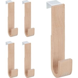 Relaxdays 15 Wall Hooks - Wooden & Iron - Space-saving - 5kg Relaxdays 15 Wall Hooks - Wooden & Iron - Space-saving - 5kg