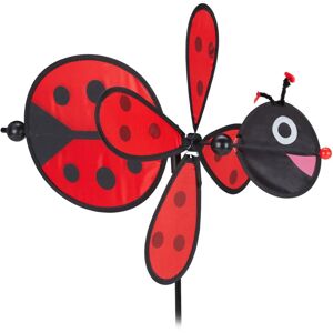 Relaxdays 2x Ladybird Pinwheel, Windmill, Garden, Accessory, Childrens, Play, Toy, HxWxD: 76.5x36.5x51.5 cm, Red/Black Relaxdays 2x Ladybird Pinwheel, Windmill, Garden, Accessory, Childrens, Play, Toy, HxWxD: 76.5x36.5x51.5 cm, Red/Black