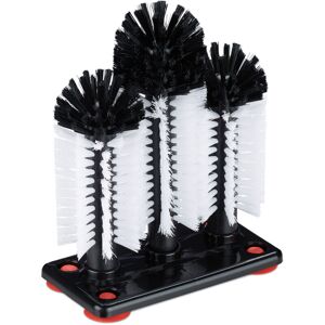 Relaxdays 6x Glass Cleaning Brushes, Scrubber Heads, Suction Cups, Bar, Party, HxWxD: 22 x 18.5 x 9.5 cm, Black/White Relaxdays 6x Glass Cleaning Brushes, Scrubber Heads, Suction Cups, Bar, Party, HxWxD: 22 x 18.5 x 9.5 cm, Black/White
