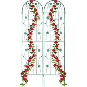 Relaxdays - Garden Trellis, Set of 2, HxW 200 x 50 cm, Metal, Support for Climbing Plants, Ground Stake, Rose Frame, Green Relaxdays - Garden Trellis, Set of 2, HxW 200 x 50 cm, Metal, Support for Climbing Plants, Ground Stake, Rose Frame, Green