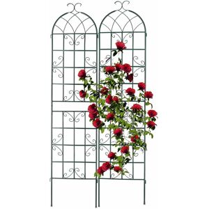 Relaxdays Garden Trellis, Set of 2, 220 x 50 cm, Metal, Support for Climbing Plants, Free-Standing, Rose Frame, Green Relaxdays Garden Trellis, Set of 2, 220 x 50 cm, Metal, Support for Climbing Plants, Free-Standing, Rose Frame, Green