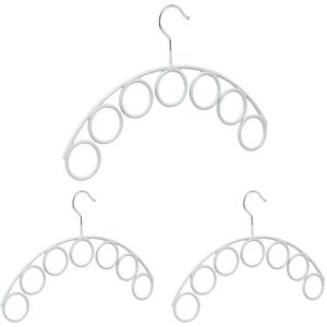 Relaxdays 3x Scarf Hanger, Rubber, 7 Rings, Scarves and Blankets, Non-slip, Metal, HxW 24.5x38cm, Ø 5cm, Light Grey Relaxdays 3x Scarf Hanger, Rubber, 7 Rings, Scarves and Blankets, Non-slip, Metal, HxW 24.5x38cm, Ø 5cm, Light Grey