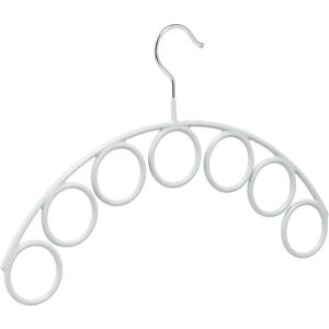Scarf Hanger, Rubber, 7 Rings, for Scarves and Blankets, Non-slip, Metal, HxW 24.5x38cm, ø 5cm, Light Grey - Relaxdays Scarf Hanger, Rubber, 7 Rings, for Scarves and Blankets, Non-slip, Metal, HxW 24.5x38cm, ø 5cm, Light Grey - Relaxdays