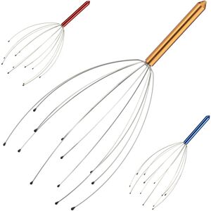 Relaxdays 3x Head Massager in Set Head Massage Spider Head Scraper 12 Outriggers Head Scraping Device, Gold Relaxdays 3x Head Massager in Set Head Massage Spider Head Scraper 12 Outriggers Head Scraping Device, Gold