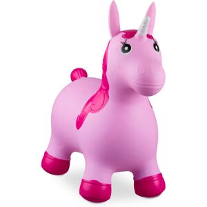 Relaxdays Hopping Unicorn, Air Pump Included, Up to 50 kg, BPA-Free, Space Hopper, Pink Relaxdays Hopping Unicorn, Air Pump Included, Up to 50 kg, BPA-Free, Space Hopper, Pink