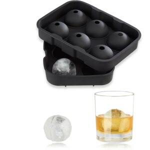 Ice Balls Mould, for 4.5 cm Ice Spheres, 2-Piece, Ice Cube Tray with Lid, h x b x t: 5 x 18 x 13 cm, Black - Relaxdays Ice Balls Mould, for 4.5 cm Ice Spheres, 2-Piece, Ice Cube Tray with Lid, h x b x t: 5 x 18 x 13 cm, Black - Relaxdays